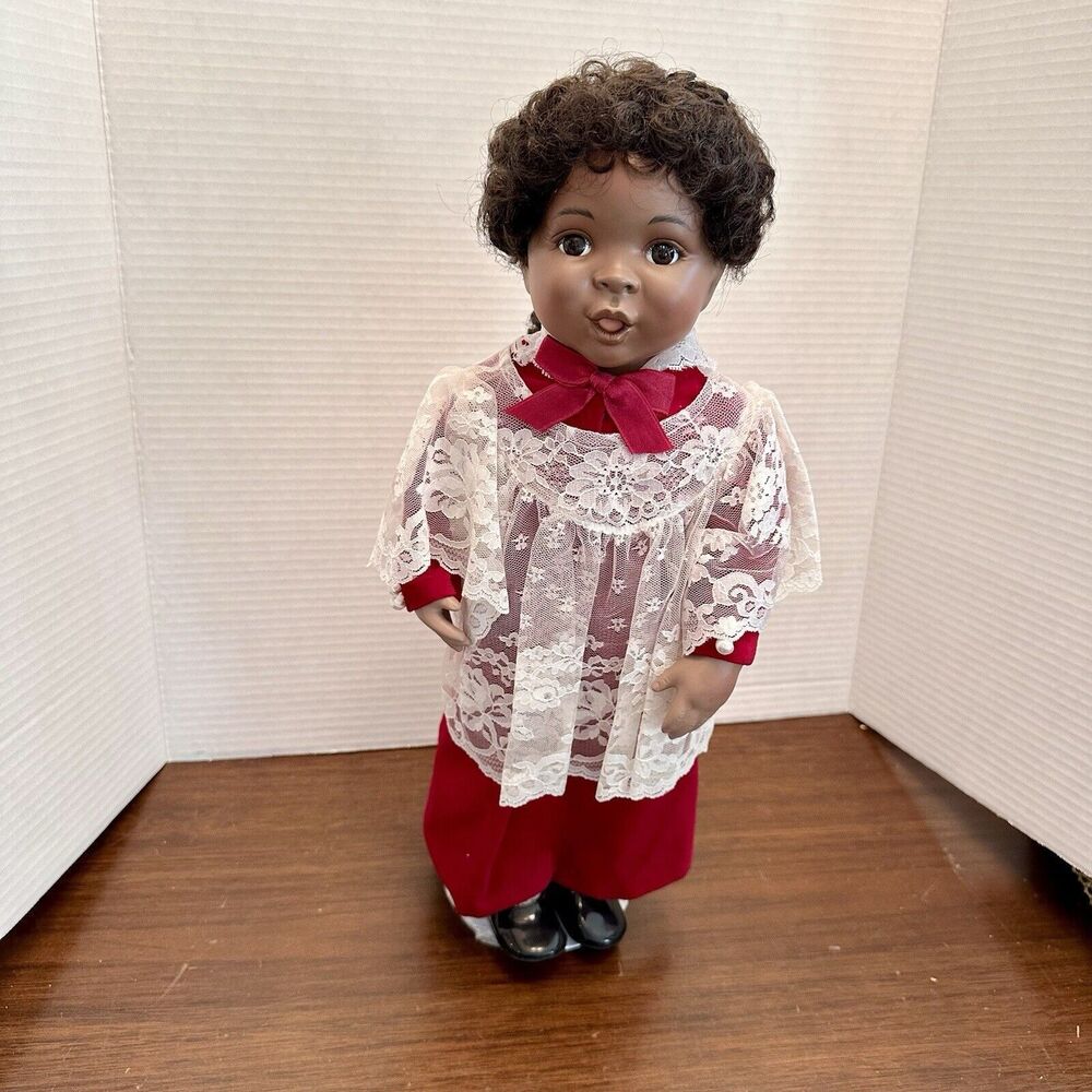 Grace Porcelain Choir Doll 17” J. Galperin Georgetown African American Girl 1992